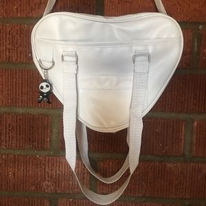 Jack Skellington Heart Shaped White Bag